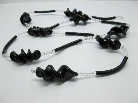 5X 1Meter Black Twist Bead Garland Wedding Decoration - Click Image to Close