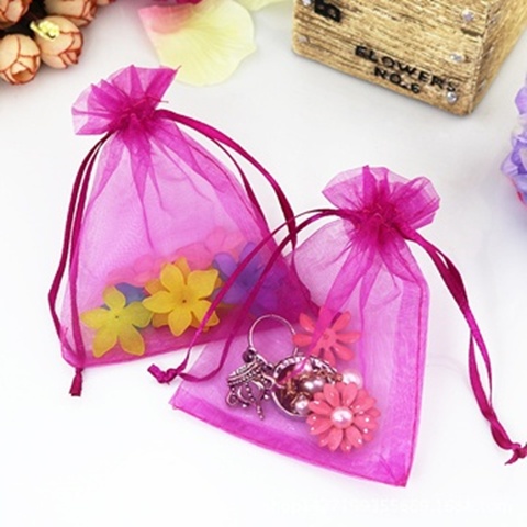 100 Fuschia Drawstring Jewelry Gift Pouches 18x13cm - Click Image to Close