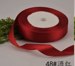 10Rolls X 25Yards Wine Red Satin Ribbon 12mm Wide